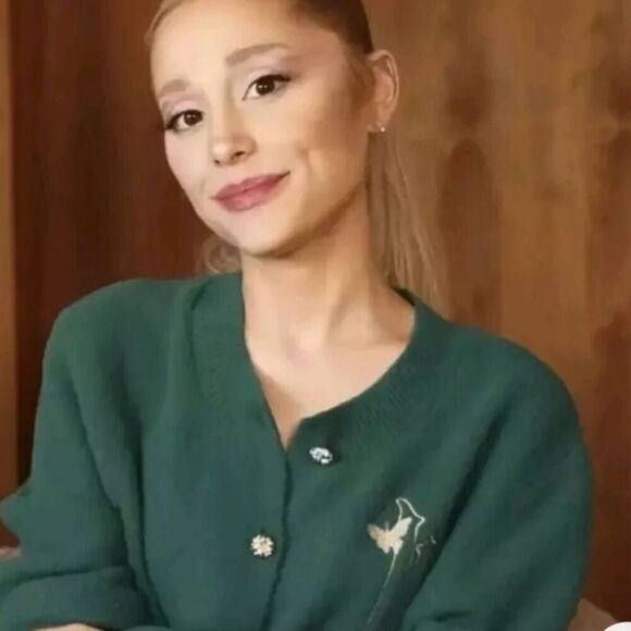 WICKED x PAUL TAZEWELL | NWT Arianna Grande Emerald Green Gold Cardigan | Small - Picture 1 of 11